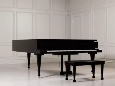 Grand Piano Low-poly 3D model