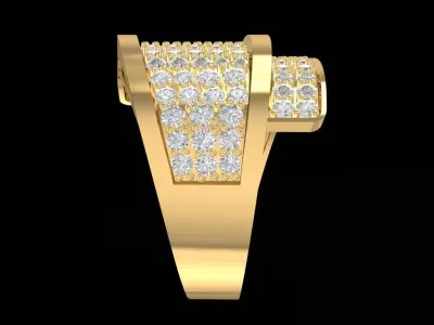 Luxury Pave Diamond Men Ring 1242 3D print model