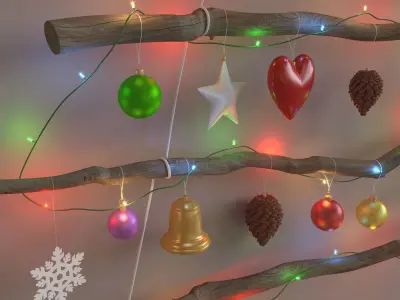 Christmas Wall Tree Decor 3D model