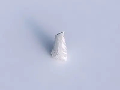 Vase puffy tipped triangle with fine twisted organic cells 3D print model