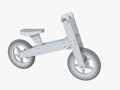 Retro Plywood Push Bike 3D model