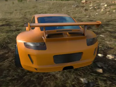 porsche 911gt3 cartoon car  Low-poly 3D model