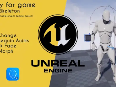 Realistic Female Athlete in Sportswear Unreal Engine Ready Low-poly 3D model