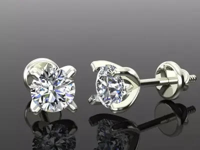 Women Diamond Earrings 3D print model 117