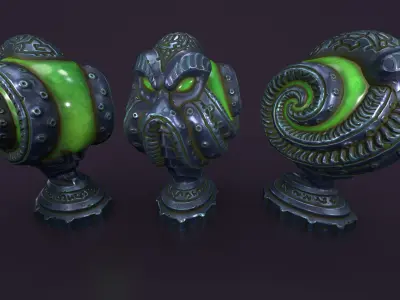 Ancient sphere Low-poly 3D model