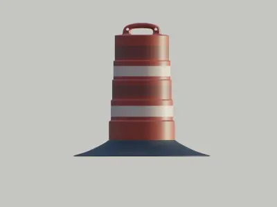 Road Barrel 3D model