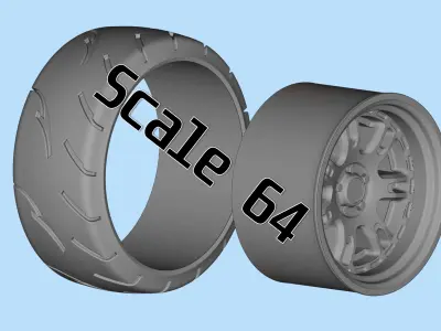 STL resin kit Tire Rims Wheel set for scale cars  3D print model
