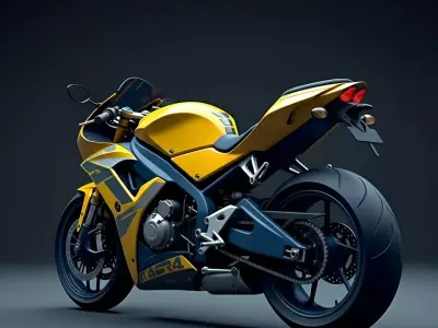 High Performance Sport Motorcycle Low-poly 3D model
