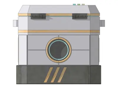 Sci fi small Crate 002 Free 3D model