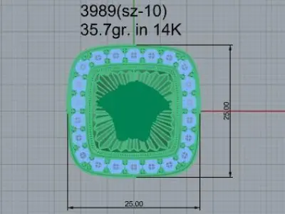  Fashion Luxury Ring 3989 3D print model