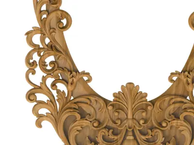 Carved picture frame STL 3D model 52