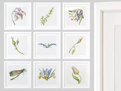 Paintings with flowers 3D model