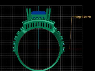 LUXURY QUEEN ENGAGEMENT RING 3D PRINTABLE MODEL 3D print model