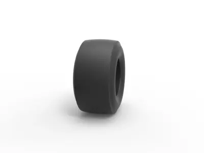 Dragster rear tire Scale 1 to 25 3D print model