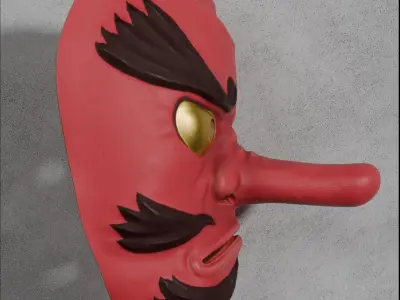 Tengu Mask Japanese theatre Noh 3D model 3D model