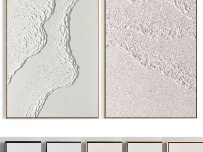 Plaster Two Photo Frame 455 Low-poly 3D model