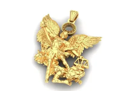 Dije de arcangel San miguel Saint Miguel Archangel Charm  3D print model