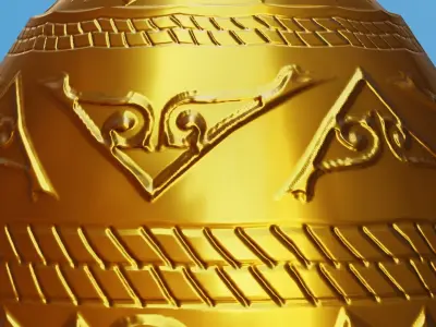 Ornate Gold Urn 2 Low-poly 3D model