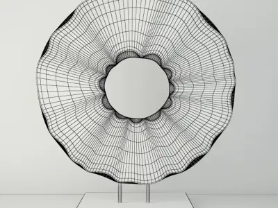 Turbulence circular bronze sculpture 3D model