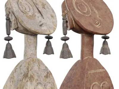 Tribal Ancestor Mask Abstract Cultural Low-poly 3D model