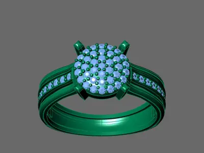 Womens Rings With Stone Ring Ready STL 3DM Models Rings women 3D print model 38