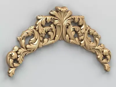 Carved decor horizontal 019 3D model