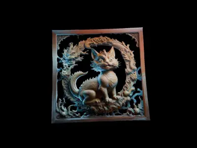 The power of the Dragon ART FRAME 3D print model