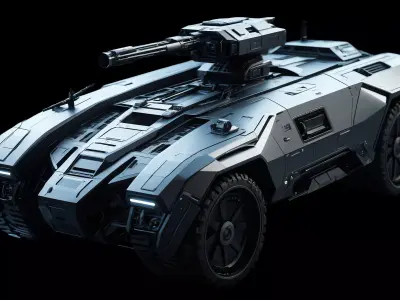 4k futuristic concept sci-fi design armored car 3D model