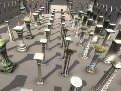 Columns Pack Low-poly 3D model