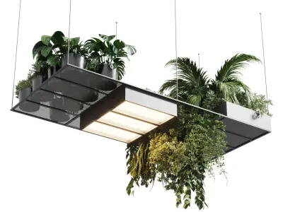 pot light pendant plant light hanging 10 Low-poly 3D model