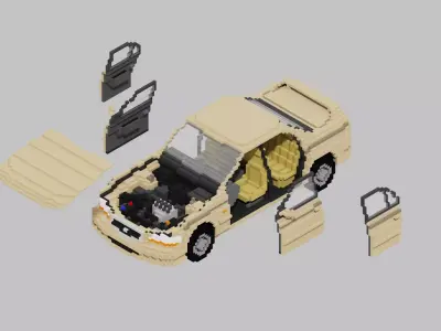 Car Honda Accord 1999 Voxel 3D model