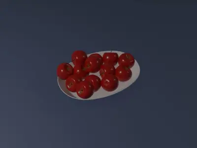 Apple Fruit Plate 3D model