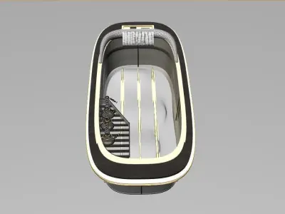 Bathtub gold Low-poly 3D model
