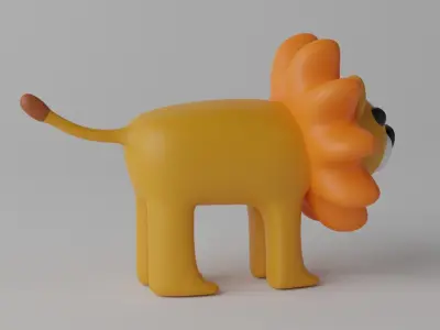 Cartoon Cute Lion 3D model