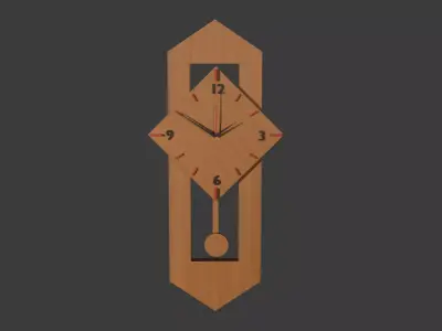 Rustic Basic Wood Wall Clock Low-poly 3D model