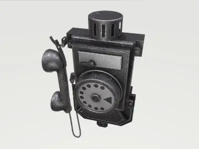 Dirty Black Old Phone  Low-poly 3D model