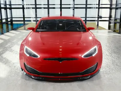 BLENDER EEVEE Brandless Small 4 door sedan Low-poly 3D model