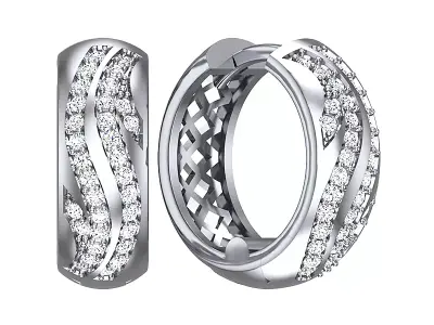 Earrings geometry with diamonds 3D print model