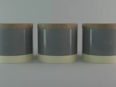 Tea And Coffee Jars Low-poly 3D model