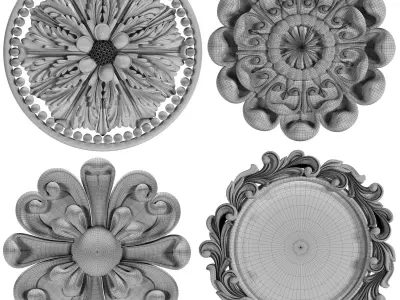 Decorative Ornamental 32 Low-poly 3D model