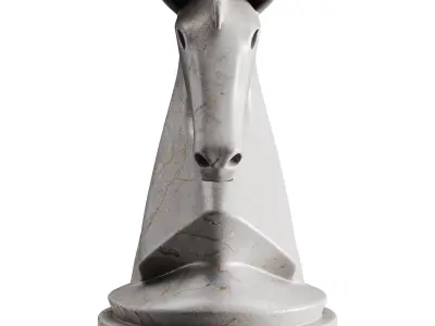 Horse statue Low-poly 3D model 10