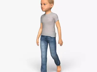 Realistic 3D Boy Child Character Rigged 3D model