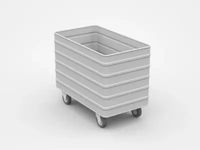 Longer Industrial Container On Wheels 3D model