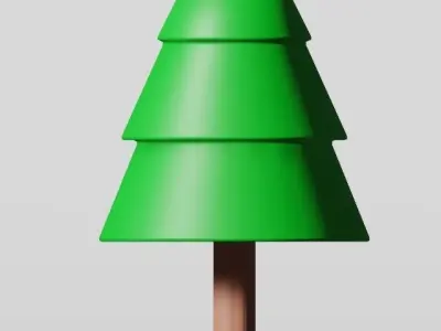 Christmas tree figurine Low poly Low-poly 3D model get