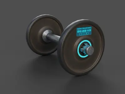 Futuristic Dumbbell Low-poly 3D model