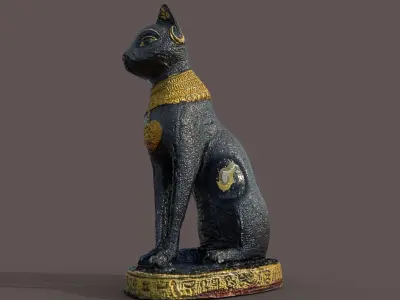 egyptian cat  Low-poly 3D model
