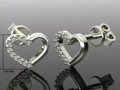 Women Diamond Earrings 3D print model 105