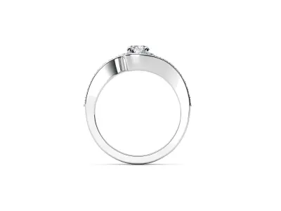 ZDR018 diamond engagement ring gold 3D print model
