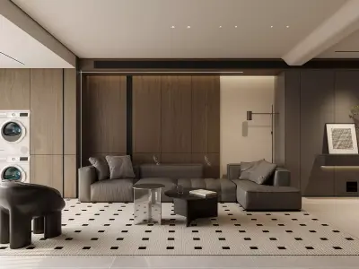 Modern Apartment 3D Model with CAD Drawings 3D model