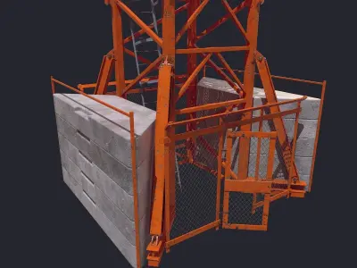 Tower Crane Low-poly 3D model